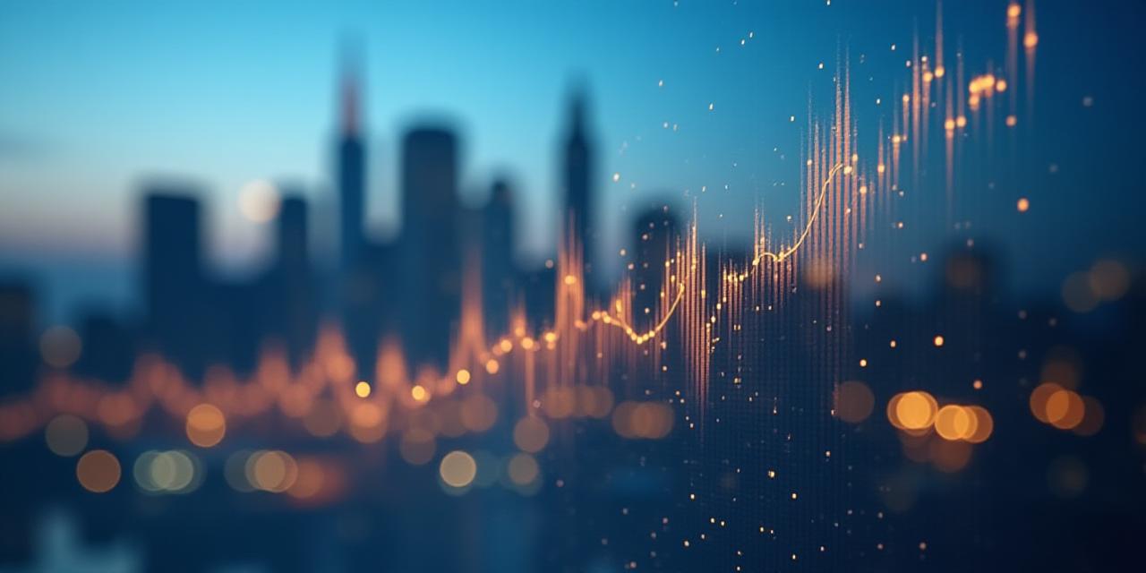 Abstract financial data showing market trends and growth amidst fluctuations